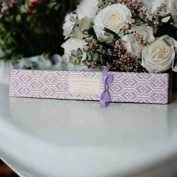Lavender Scented Drawer Sheets Papers Lingerie Liners NEW Cottage Shabby Purple.